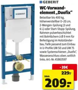 Hagebau WC-Vorwand- element,,Duofix" Angebot