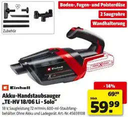 Hagebau Akku-Handstaubsauger „TE-HV 18/06 Li-Solo" Angebot