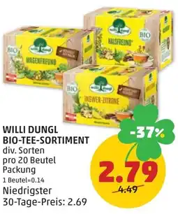 PENNY Willi dungl bio tee sortiment Angebot