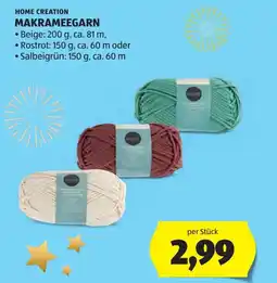 Hofer Home Creation Makrameegarn Angebot