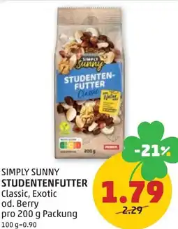 PENNY SIMPLY SUNNY STUDENTENFUTTER Classic, Exotic od. Berry Angebot