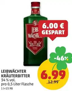 PENNY Leibwächter kräuterbitter 34% vol. Angebot