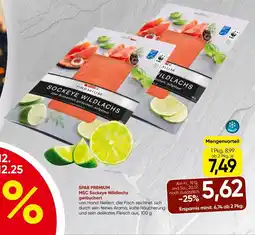 Spar Spar premium msc sockeye wildlachs geräuchert Angebot