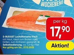 Spar S-BUDGET Lachsfiletseite frisch Angebot
