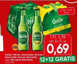Spar Gösser Märzen, Naturradler Zitrone, Naturradler Zitrone alkoholfrei Angebot