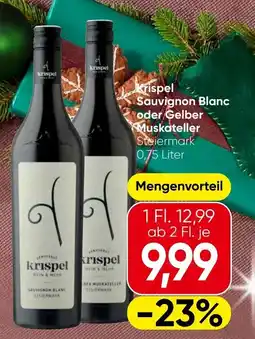 Spar Krispel Sauvignon Blanc oder Gelber Muskateller Steiermark Angebot