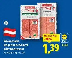 Lidl Wiesentaler Ungarische Salami oder Kantwurst Angebot