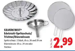 Lidl Silvercrest edelstahl-spritzschutz/ trichter/dünsteinsatz Angebot