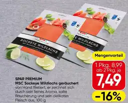 Spar SPAR PREMIUM MSC Sockeye Wildlachs geräuchert Angebot