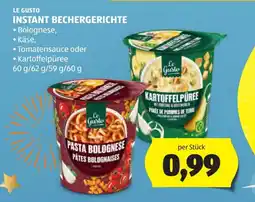 Hofer Le gusto instant bechergerichte Angebot