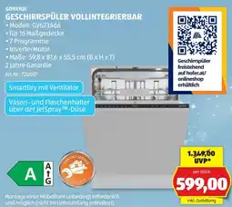 Hofer Gorenje geschirrspüler vollintegrierbar Angebot