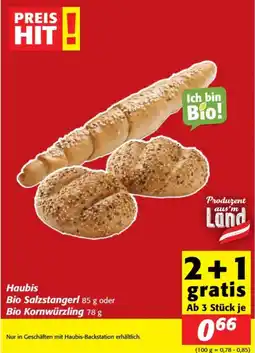 Nah&Frisch Haubis Bio Salzstangerl oder Bio Kornwürzling Angebot