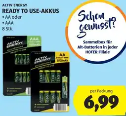 Hofer Activ energy ready to use-akkus Angebot