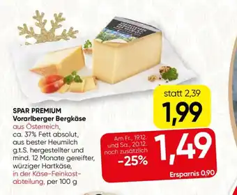 Spar premium vorarlberger bergkäse
