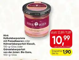 SPAR Gourmet Hink Kalbsleberpastete mit Preiselbeeren oder Hühnerleberparfait Klassik, oder Gänseleberparfait Angebot