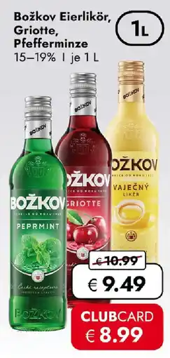 Travel FREE Božkov Eierlikör, Griotte, Pfefferminze Angebot