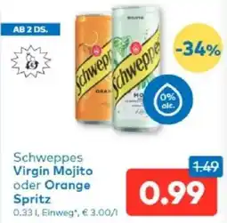 T&G Schweppes Virgin Mojito oder Orange Spritz Angebot