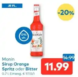 T&G Monin Sirup Orange Spritz oder Bitter Angebot