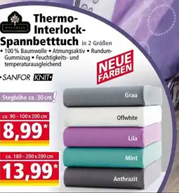 Norma Thermo- Interlock- Spannbetttuch Angebot