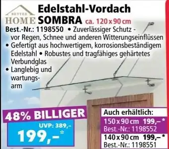Norma Edelstahl-Vordach Angebot