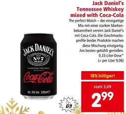 Interspar Jack daniel's tennessee whiskey mixed with coca-cola Angebot