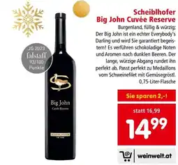Interspar Scheiblhofer big john cuvée reserve Angebot