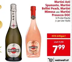 Interspar Martini asti spumante, martini bellini peach, martini mimosa oder martin prosecco doc Angebot