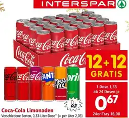 Interspar Coca-Cola Limonaden Angebot