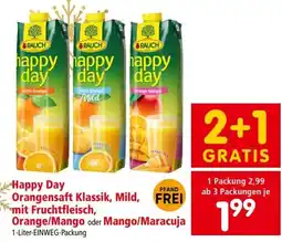 Interspar Happy day orangensaft klassik, mild, mit fruchtfleisch, orange/mango oder mango/maracuja Angebot