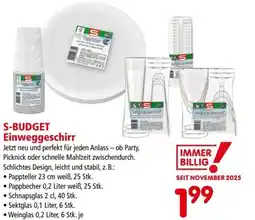 Interspar S budget einweggeschirr Angebot