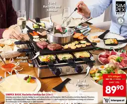 Interspar SIMPEX BASIC Raclette-Fondue-Set 2-in-1 Angebot