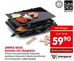 Interspar Simpex basic raclette mit glasplatte Angebot