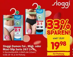 Interspar Sloggi damen tai midi oder maxi-slip serie 24/7 2+1 Angebot