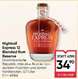 Maximarkt Highball express 12 blended rum reserve Angebot