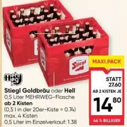 Maximarkt Stiegl Goldbräu oder Hell Angebot