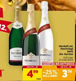 Billa Henkell od. Hochriegl Sekt Angebot