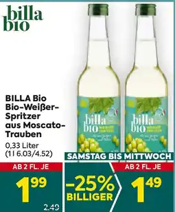 Billa Billa bio bio weißer spritzer aus moscato trauben Angebot
