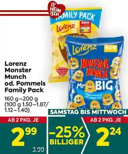 Billa Lorenz monster munch od. pommels family pack Angebot
