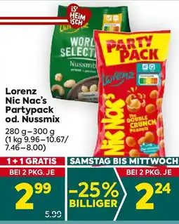Billa Lorenz nic nac's partypack od. nussmix Angebot