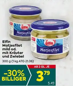 Billa Elfin Matjesfilet mild od. mit Kräuter und Zwiebel Angebot