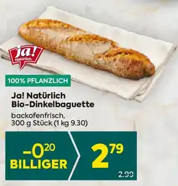 Billa Ja! Natürlich Bio-Dinkelbaguette Angebot
