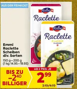 Billa Emmi Raclette Scheiben div. Sorten Angebot