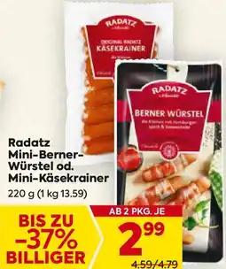 Billa Radatz Mini-Berner- Würstel od. Mini-Käsekrainer Angebot