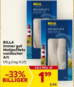 Billa BILLA immer gut Matjesfilets nordischer art Angebot