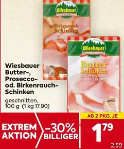 Billa Wiesbauer Butter Prosecco- od. Birkenrauch- Schinken Angebot