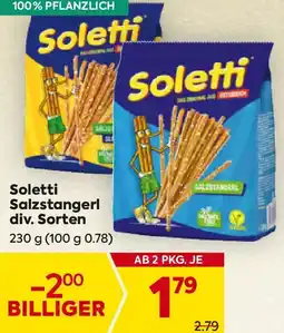 Billa Soletti Salzstangerl div. Sorten Angebot