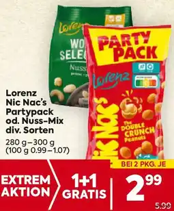 Billa Lorenz Nic Nac's Partypack od. Nuss-Mix div. Sorten Angebot