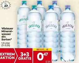 Billa Vöslauer Mineral- wasser div. Sorten Angebot