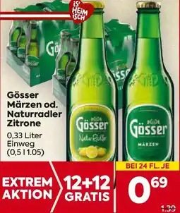 Billa Gösser Märzen od. Naturradler Zitrone Angebot