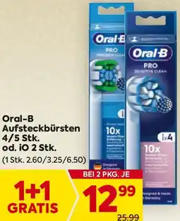 Billa Oral-B Aufsteckbürsten 4/5 Stk. od. iO 2 Stk. Angebot